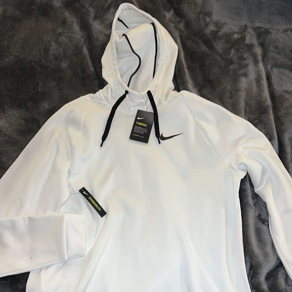 Nike White Therma Hoodie